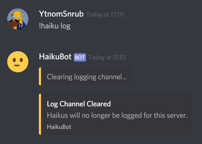 Channel Role Settings for Haiku Log